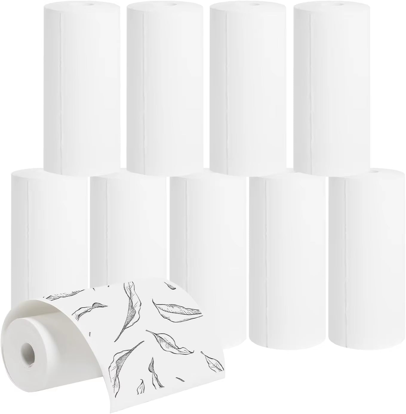 Enhance Your Printing Experience with 5 Rolls of Thermal Adhesive Sticker Paper - 57x25mm, Inkless Black on White for Mini Printers and POS Receipts