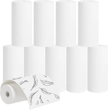 Enhance Your Printing Experience with 5 Rolls of Thermal Adhesive Sticker Paper - 57x25mm, Inkless Black on White for Mini Printers and POS Receipts