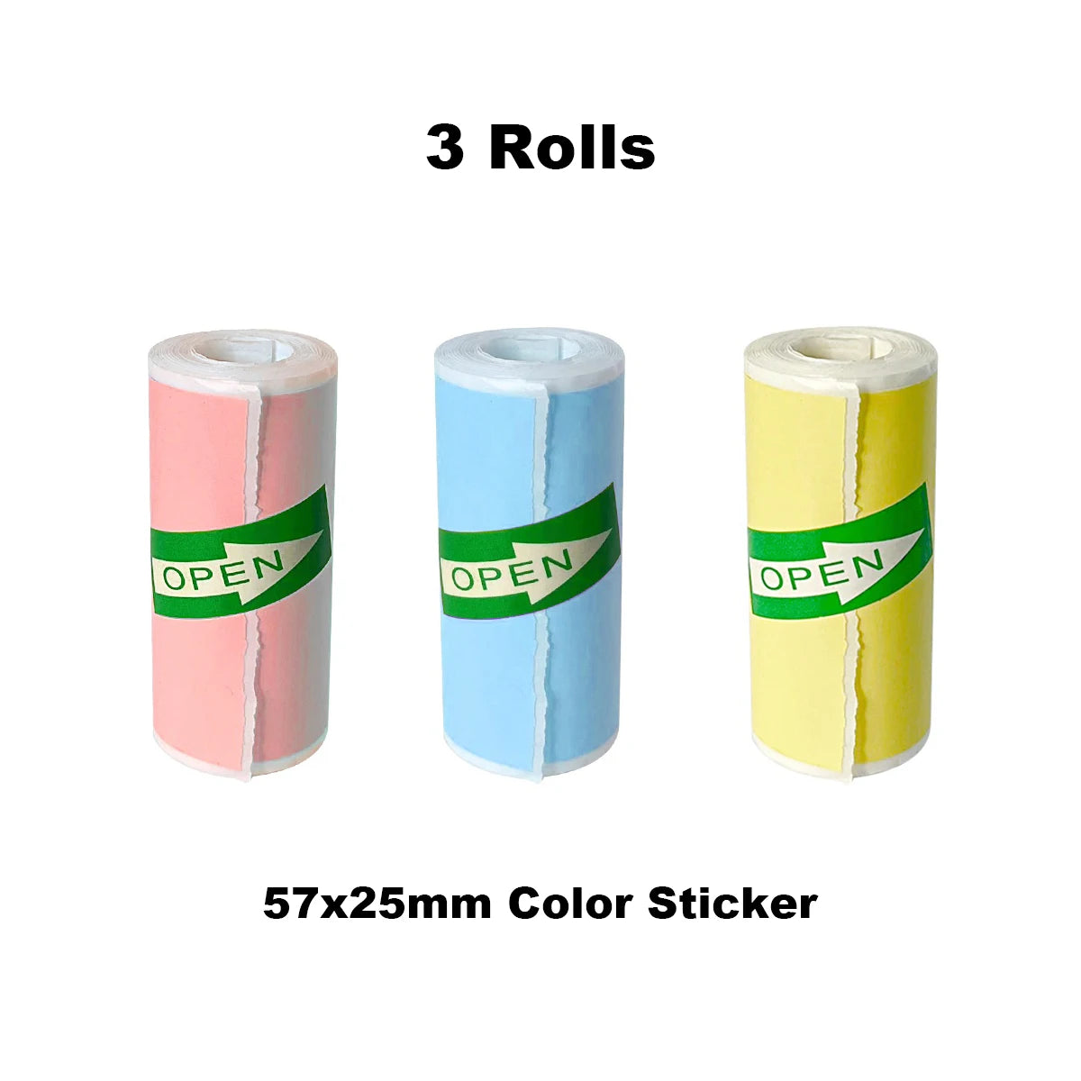 Vibrant Thermal Photo Printing Sticker Paper - Self-Adhesive 57x25mm for Portable Printers & Instant Cameras in Pink, Blue, Yellow, and White