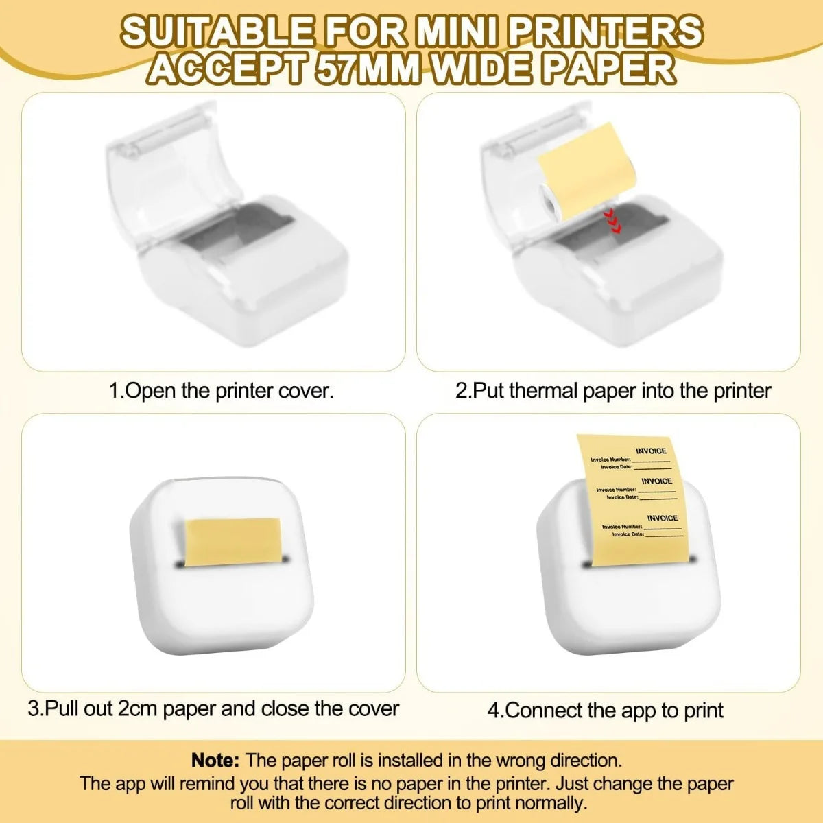 Vibrant Thermal Photo Printing Sticker Paper - Self-Adhesive 57x25mm for Portable Printers & Instant Cameras in Pink, Blue, Yellow, and White