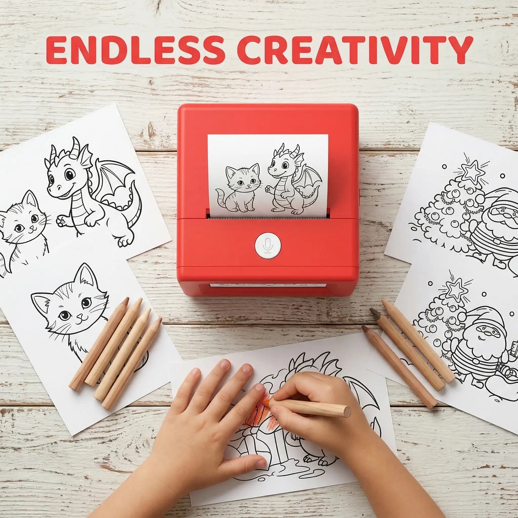 Unleash Creativity with the AI Voice Mini Printer - The Ultimate Wireless Portable Smart Gadget for Kids' Imagination, DIY Crafts, and Home Office Fun