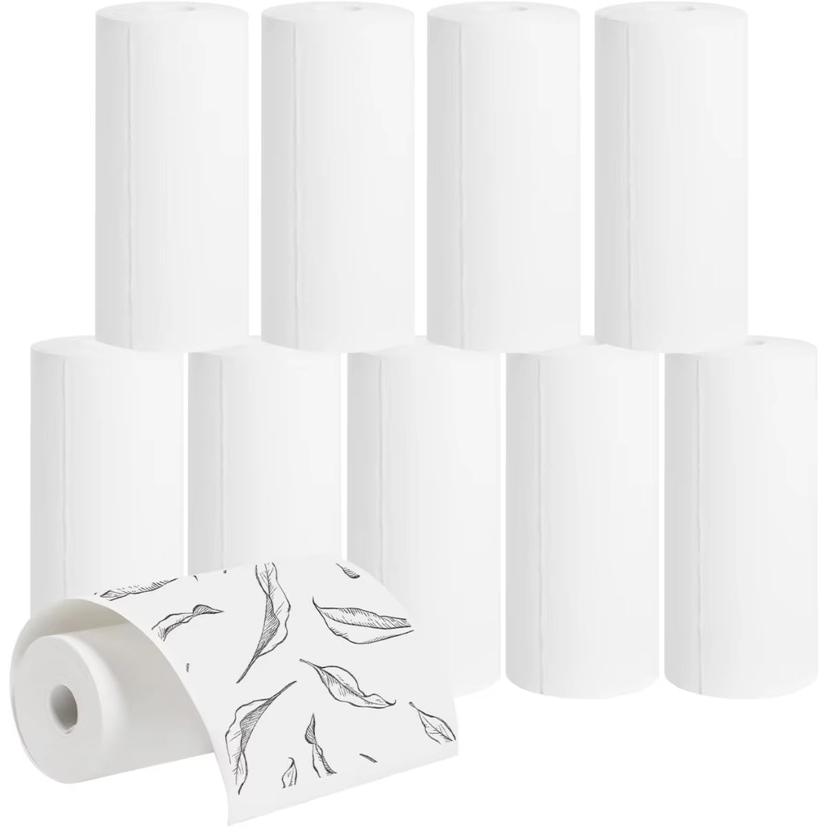 Enhance Your Printing Experience with 5 Rolls of Thermal Adhesive Sticker Paper - 57x25mm, Inkless Black on White for Mini Printers and POS Receipts