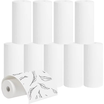 Enhance Your Printing Experience with 5 Rolls of Thermal Adhesive Sticker Paper - 57x25mm, Inkless Black on White for Mini Printers and POS Receipts
